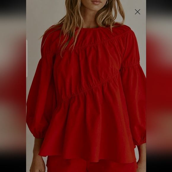 Akel Top In Cherry Red - Picture 3 of 5